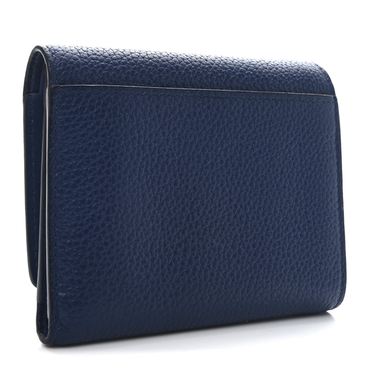 Grained Calfskin TB Compact Wallet Rich Navy