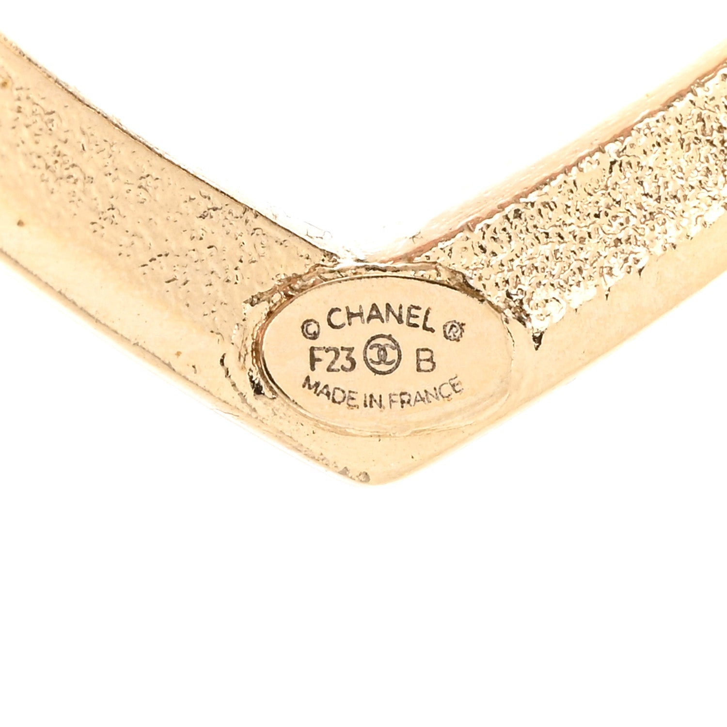 Chanel Metal Crystal CC Open Heart Earrings Gold 4 of 5