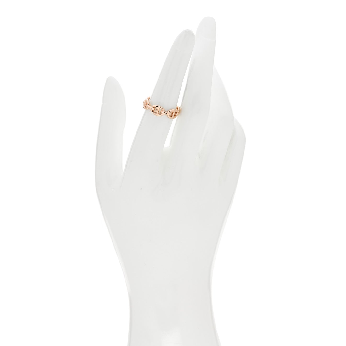 18K Rose Gold PM Chaine D'Ancre Enchainee Ring 53 6.5