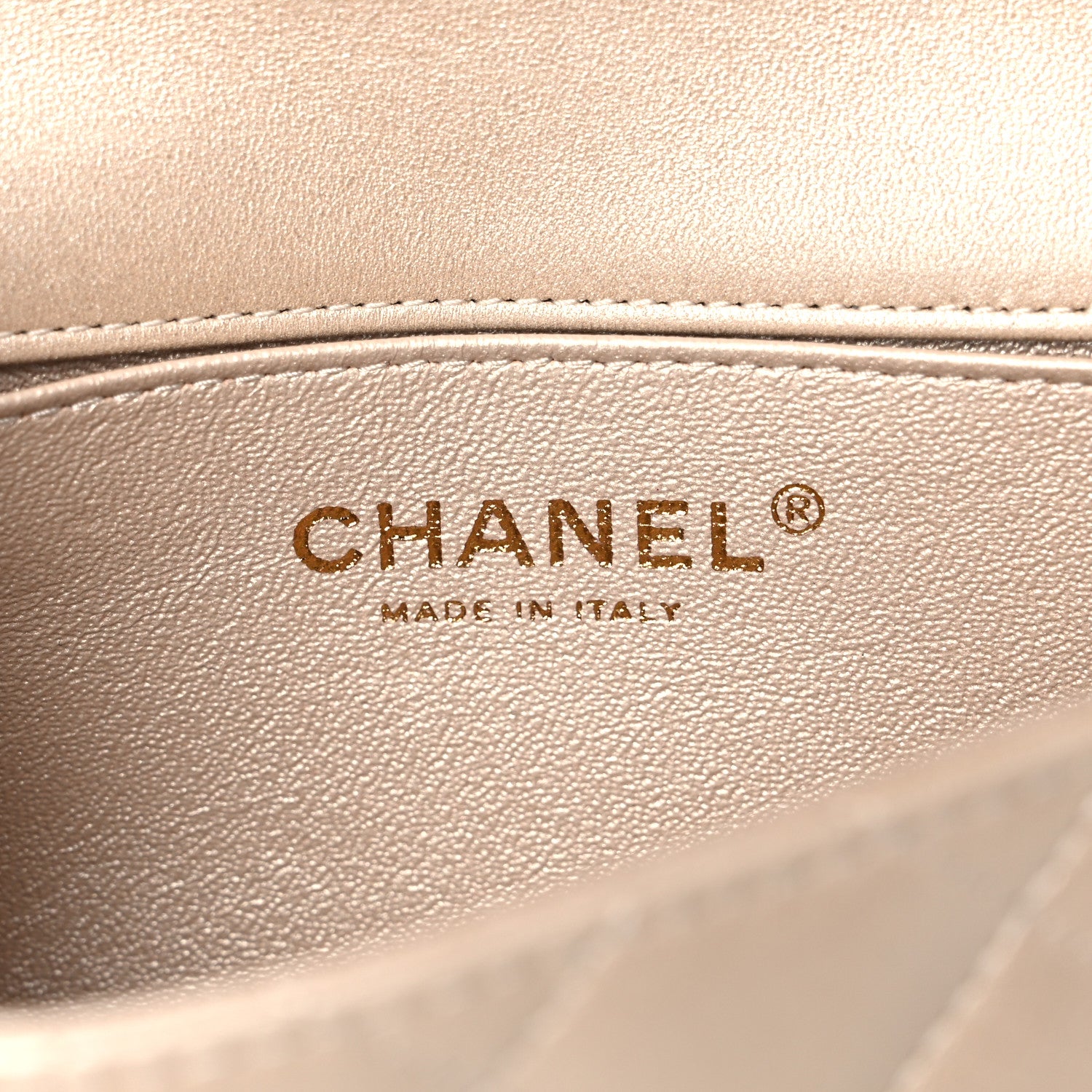 Chanel Metallic Lambskin Quilted Extra Mini V For Victory Flap Light Gold 10 of 21