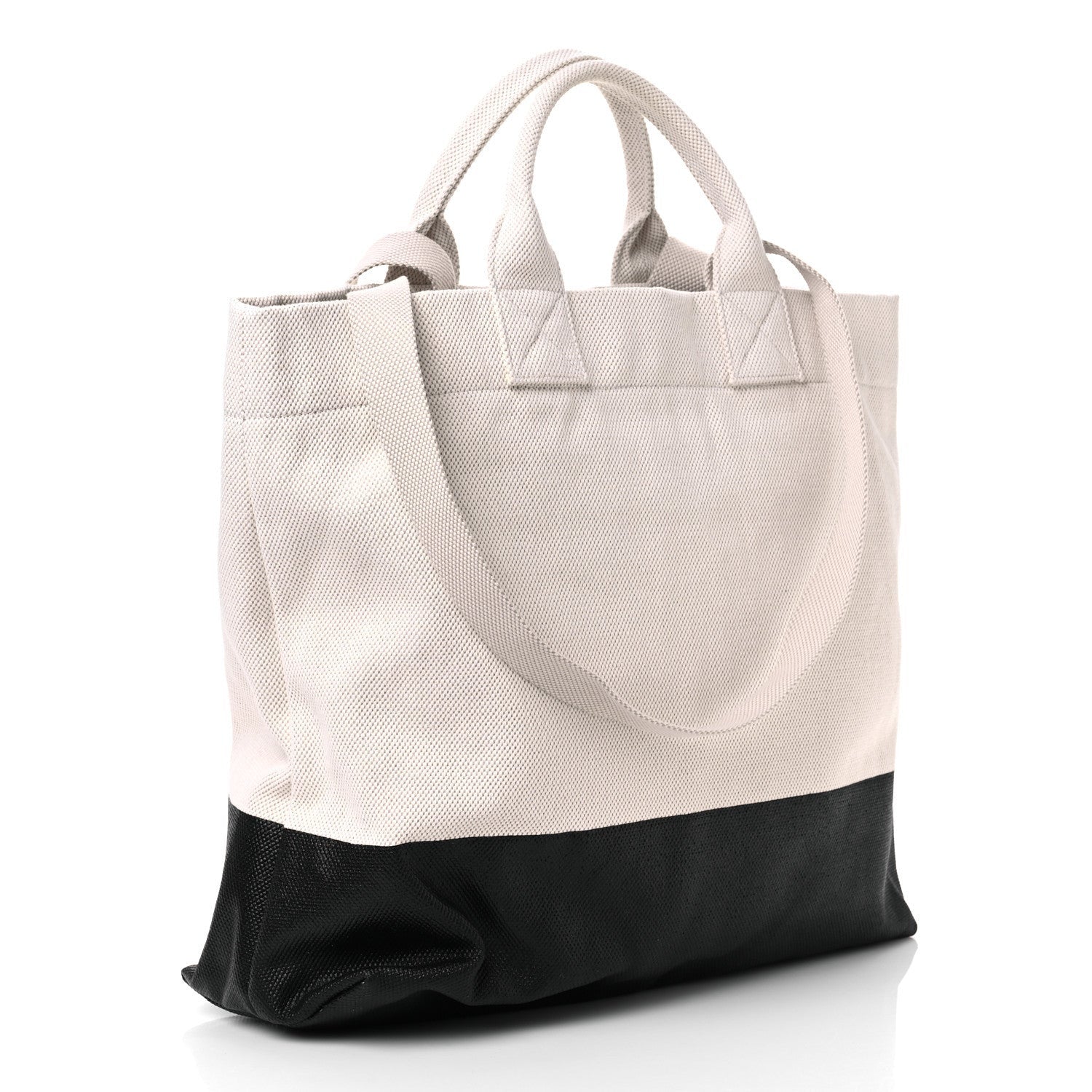 Gucci Canvas Logo Embossed Black Tote Beige 2 of 7