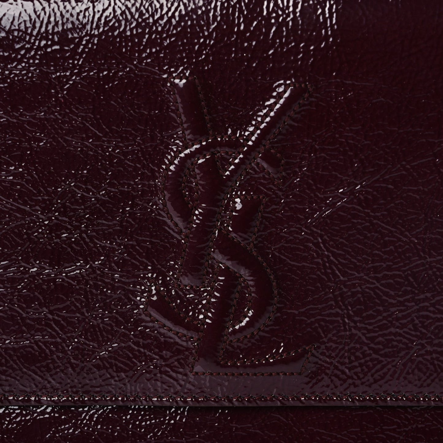 Textured Patent Monogram Large Belle De Jour Clutch Burgundy