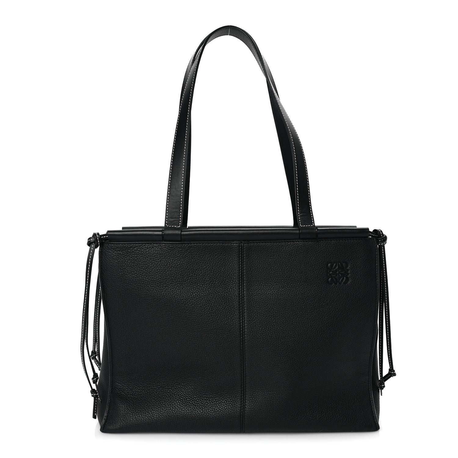 Loewe Grained Calfskin Small Cushion Tote Black 1 of 7