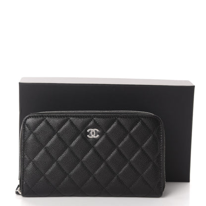 Chanel Caviar Quilted Large Zip Around Organizer Wallet Black 9 of 9