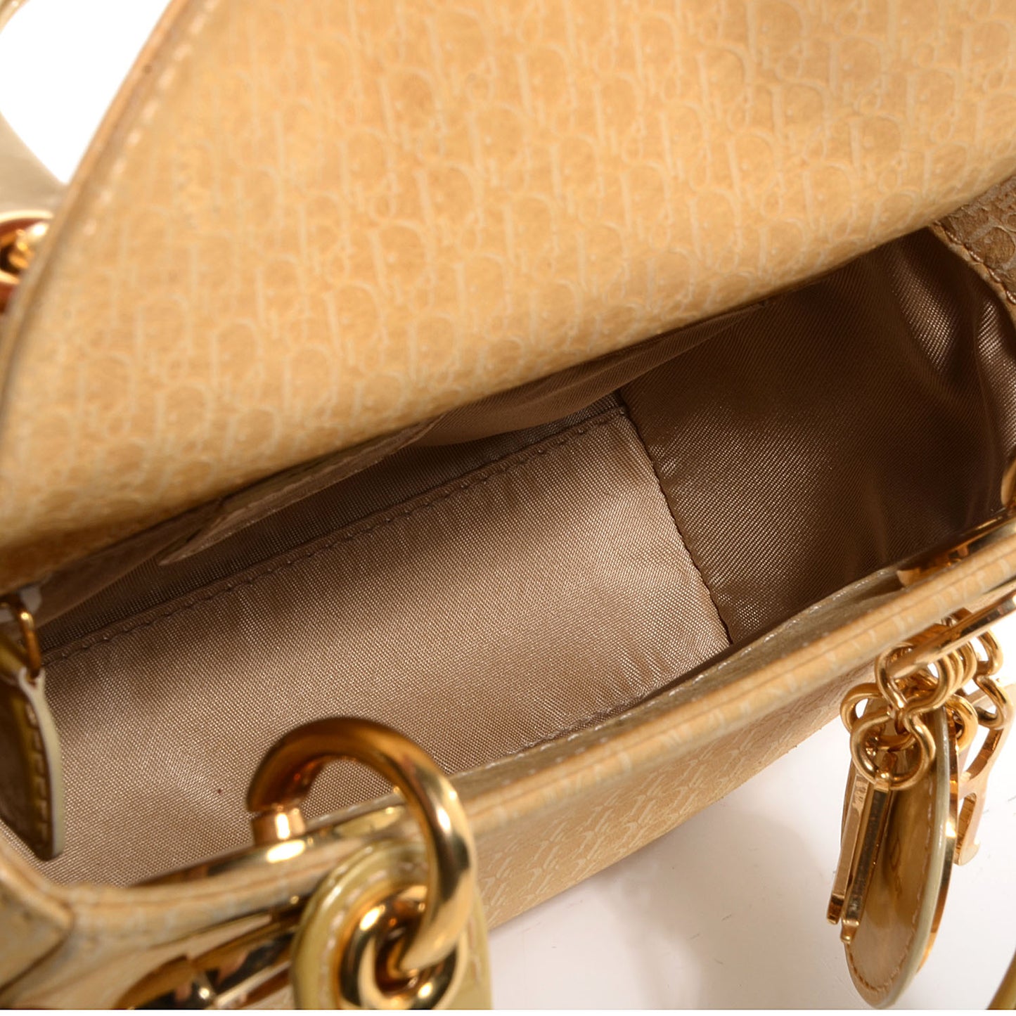 Suede Diorissimo Mini Lady Dior Gold