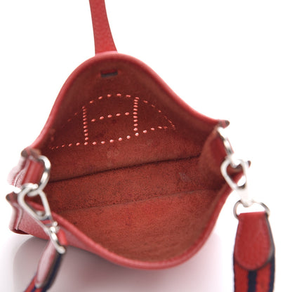 Hermes Taurillon Clemence Amazone Evelyne TPM Rouge Casaque Bleu Saphir 5 of 9