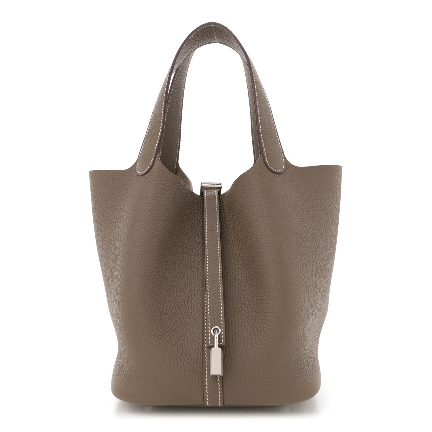 Hermes Taurillon Clemence Picotin Lock 22 MM Etoupe 1 of 10