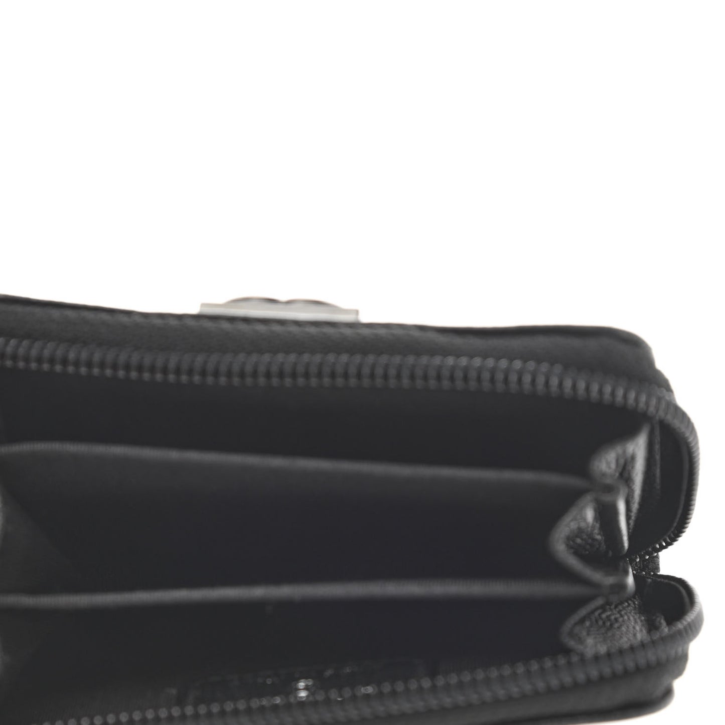 Caviar Quilted Boy Zip Around Coin Purse Wallet So Black