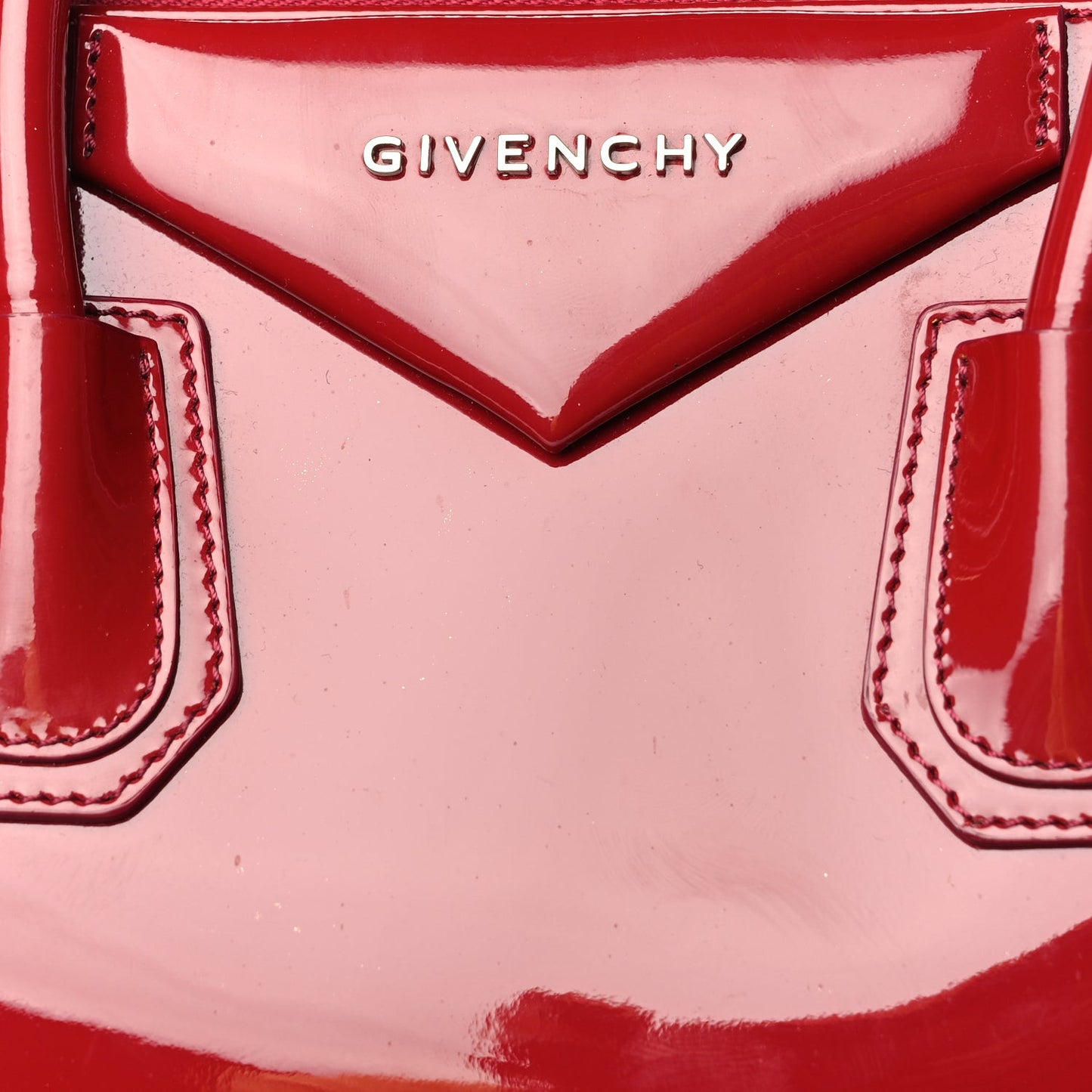 Patent Calfskin Small Antigona Red