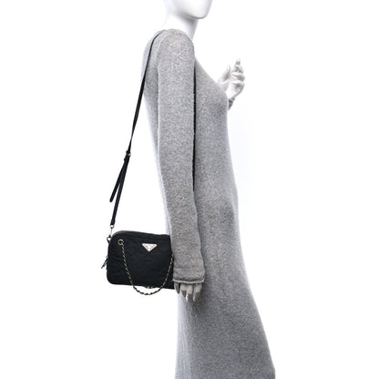 Prada Nylon Tessuto Impuntu Quilted Bandoliera Crossbody Bag Black 2 of 7