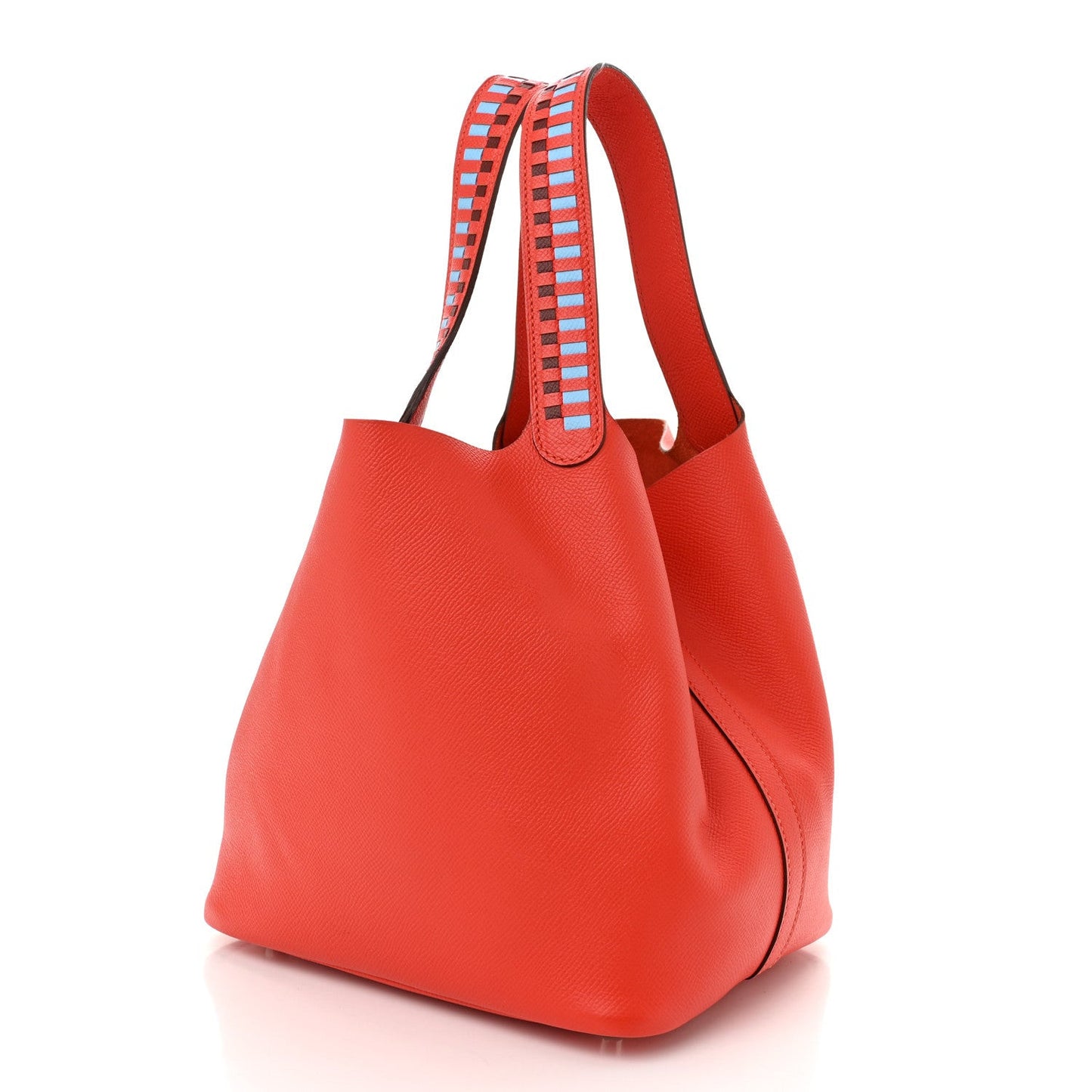 Epsom Tressage De Cuir Picotin Lock 22 MM Rouge Coeur Bleu du Nord Rouge H