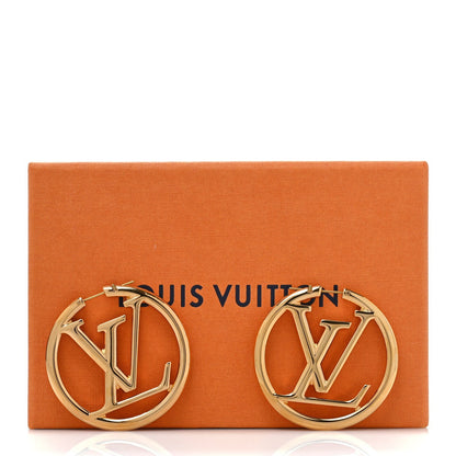 Louis Vuitton Metal Louise Hoop Earrings Gold 4 of 4