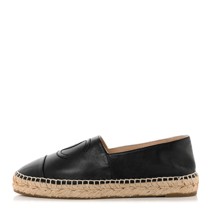 Chanel Lambskin CC Espadrilles 38 Black 1 of 10