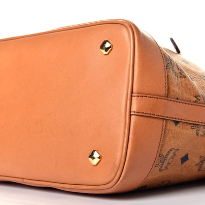 MCM Visetos Small Heritage Drawstring Bucket Bag Cognac 8 of 8