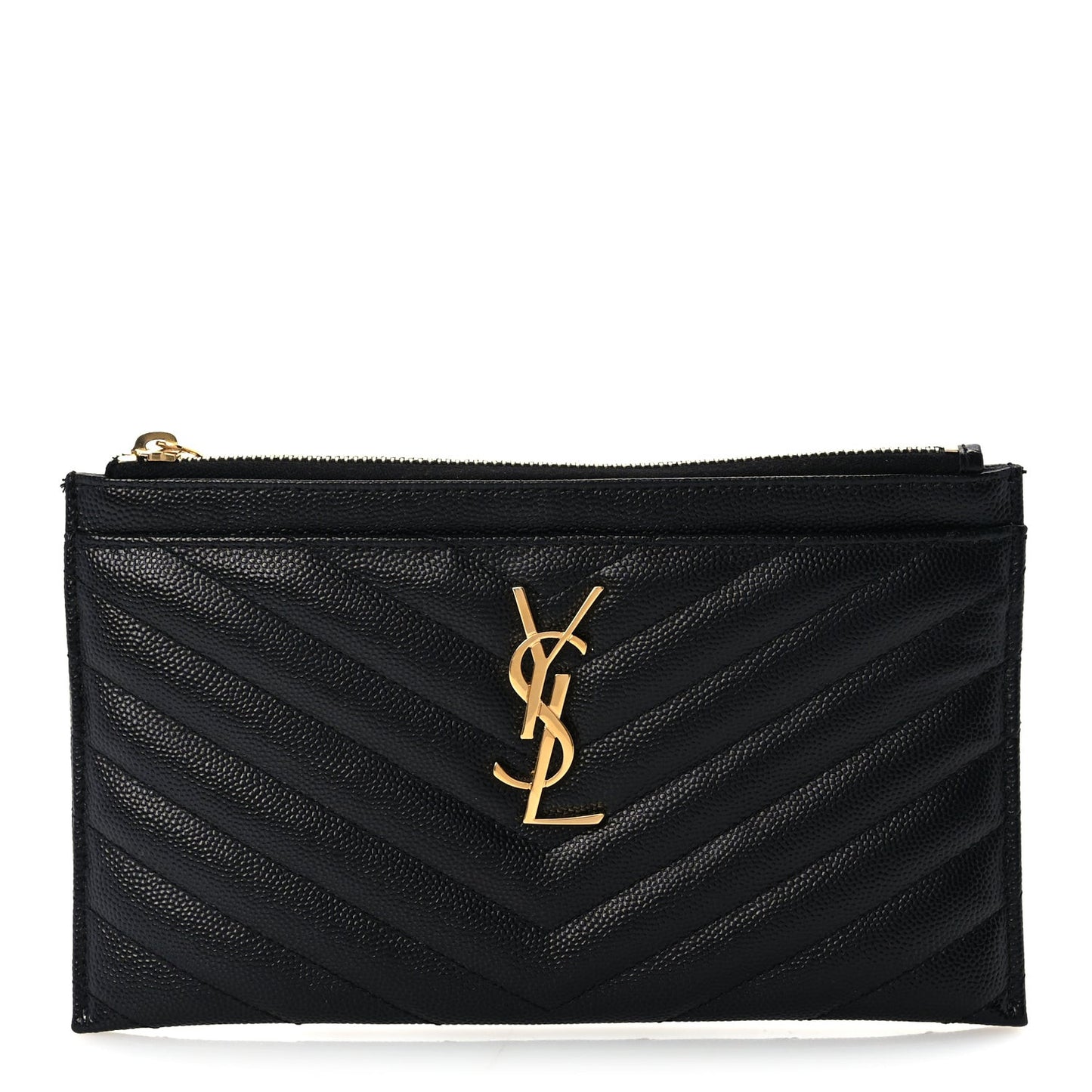 Grain De Poudre Chevron Monogram Bill Pouch Black