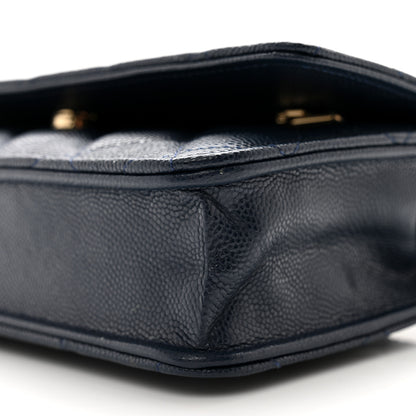Chanel Caviar Quilted Wallet on Chain WOC Navy Blue 11 of 11