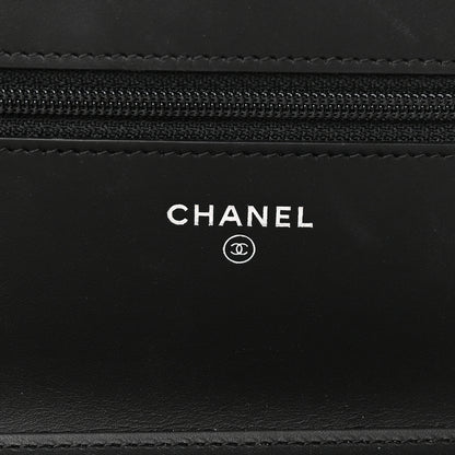 Chanel Patent Quilted Wallet On Chain WOC Black 6 of 17