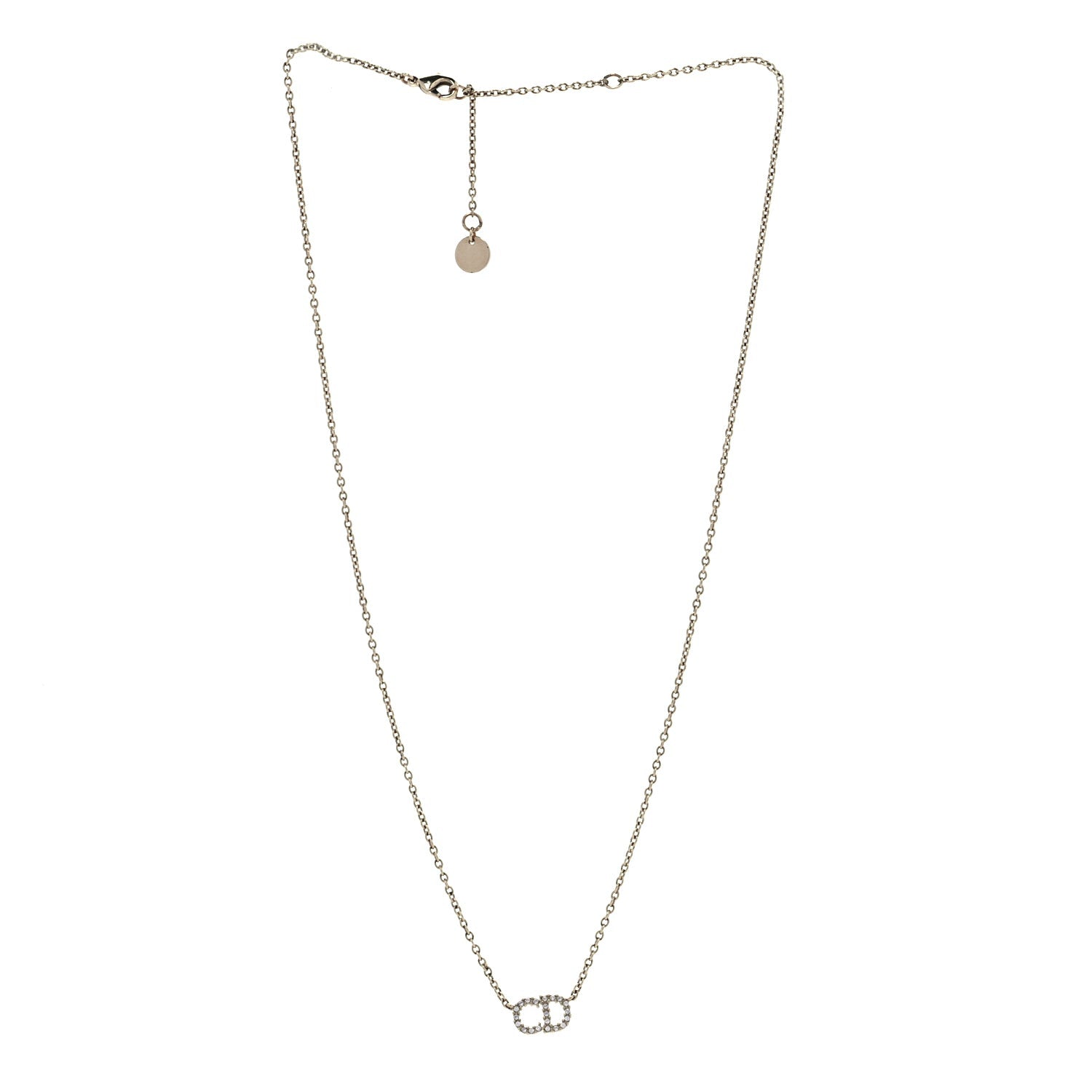Christian Dior Metal Crystal Clair D Lune Necklace Gold 3 of 5