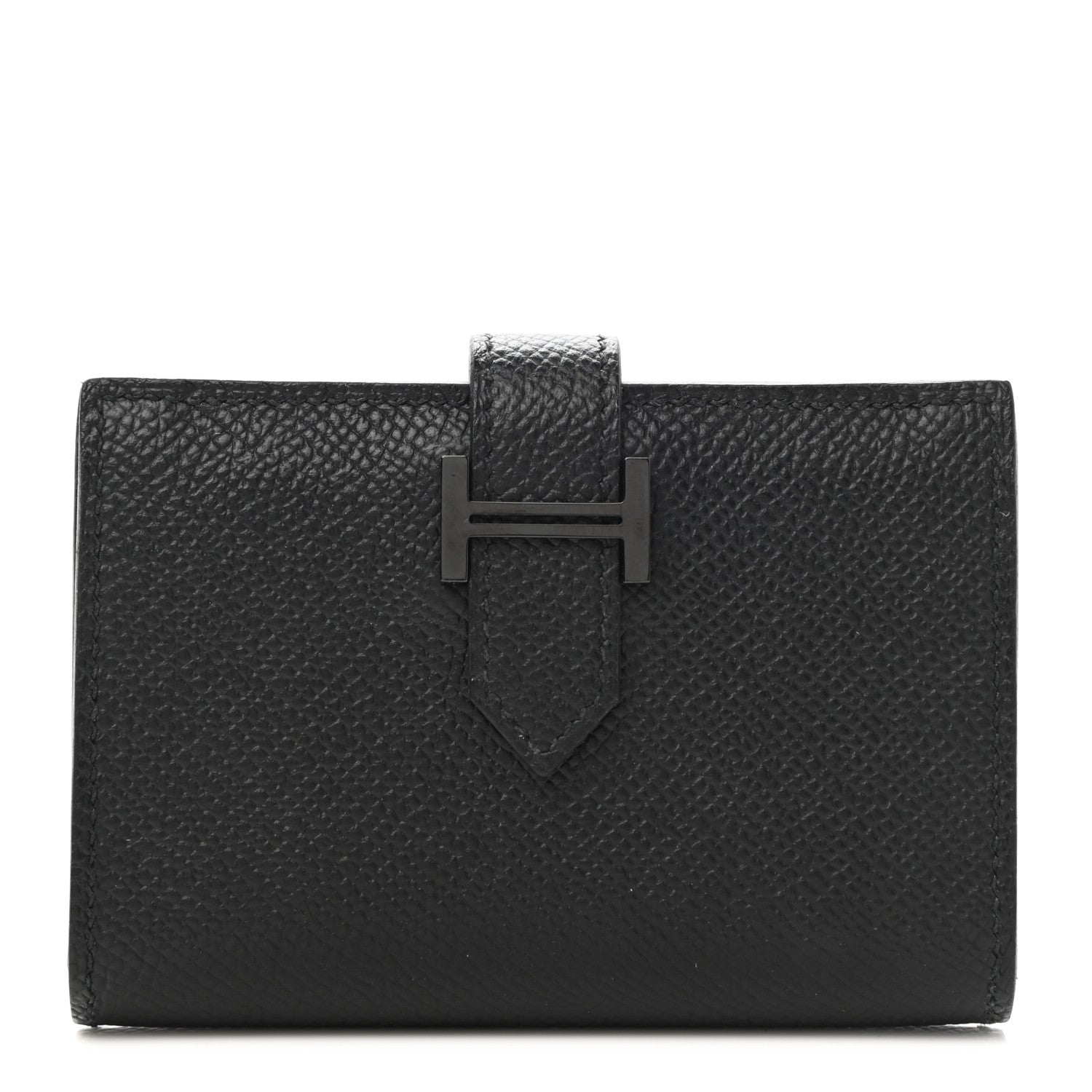 Hermes Epsom Monochrome Bearn Card Holder Wallet Black 1 of 5