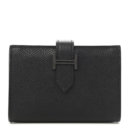 Hermes Epsom Monochrome Bearn Card Holder Wallet Black 1 of 5