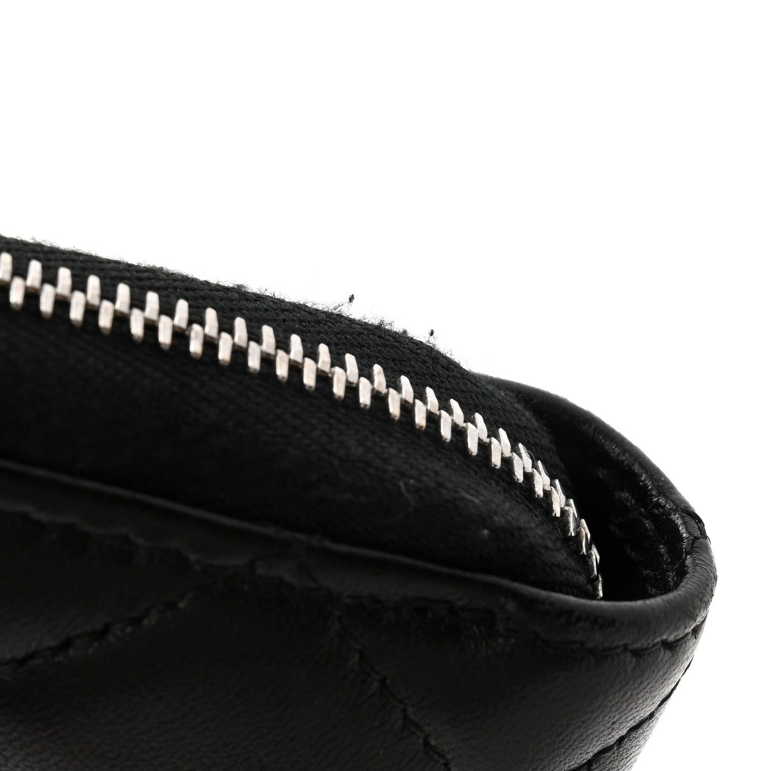 Chanel Lambskin Quilted Large Gusset Zip Around Wallet Black 11 of 13