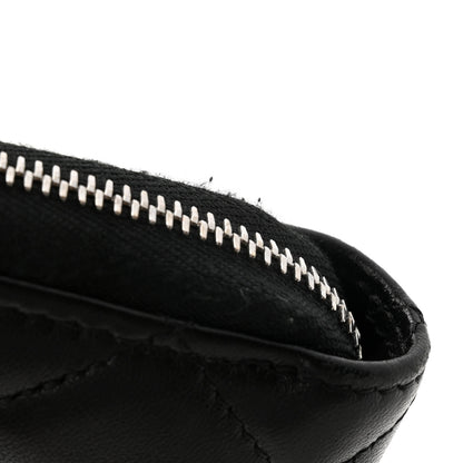 Chanel Lambskin Quilted Large Gusset Zip Around Wallet Black 11 of 13