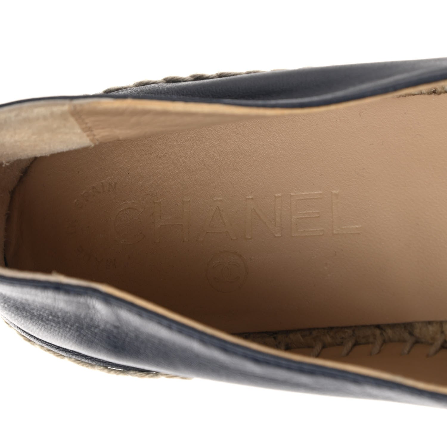 Chanel Lambskin CC Espadrilles 39 Navy Black 9 of 11