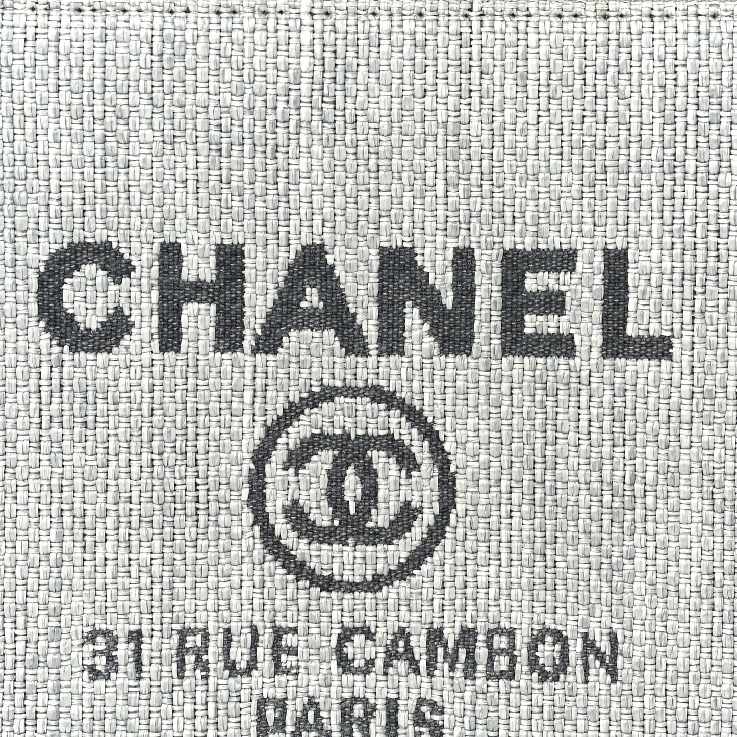Woven Straw Raffia Medium Deauville Cosmetic Pouch  Grey