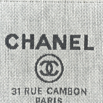 Chanel Woven Straw Raffia Medium Deauville Cosmetic Pouch  Grey 7 of 9