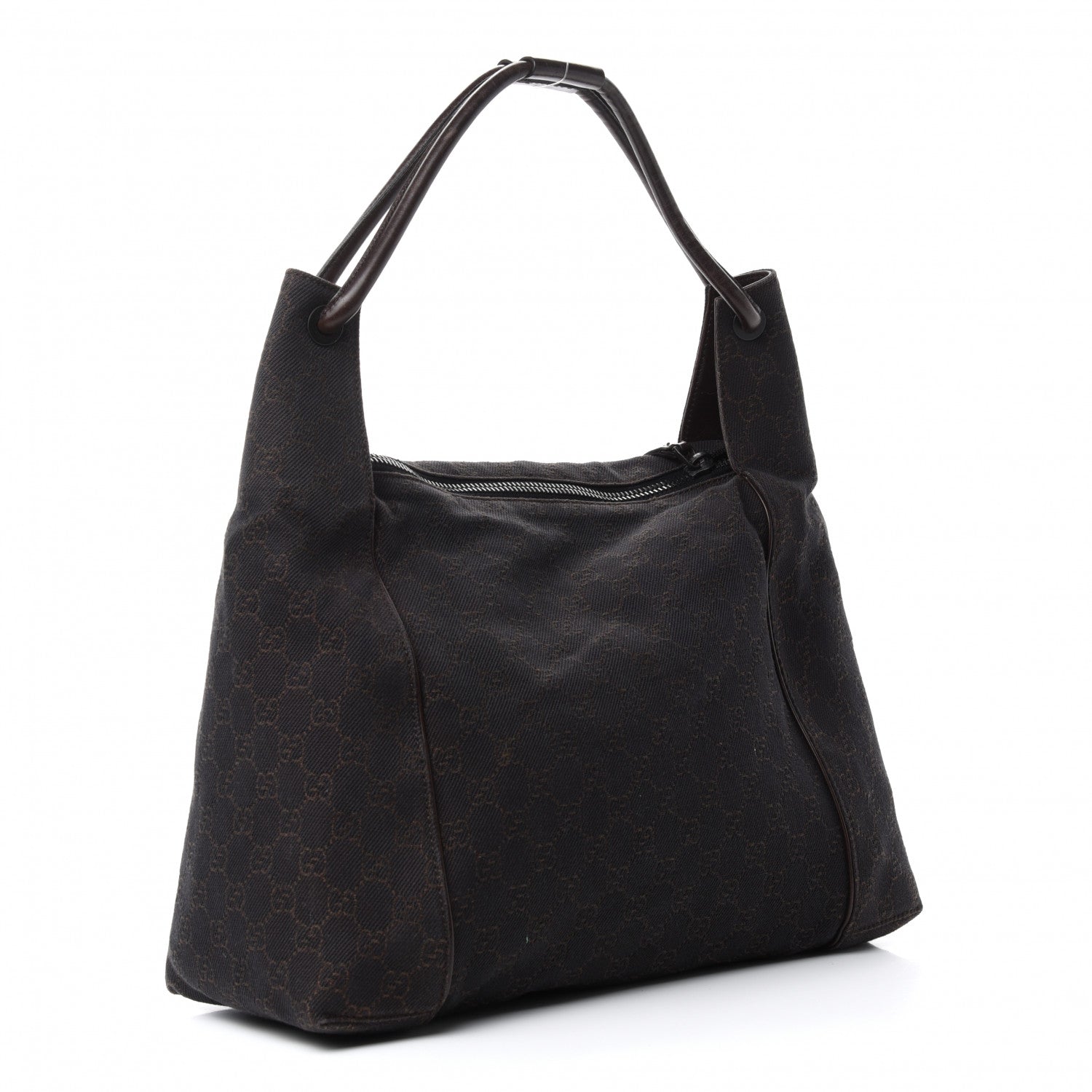 Gucci Canvas Monogram Shoulder Bag Brown 3 of 10