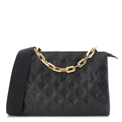 Louis Vuitton Lambskin Embossed Monogram Coussin PM Black 1 of 11