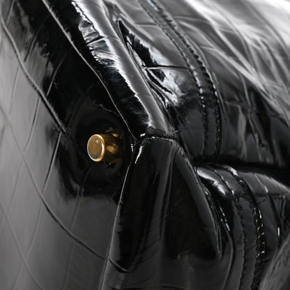 Saint Laurent Patent Croc Overseas Tote Black 13 of 13