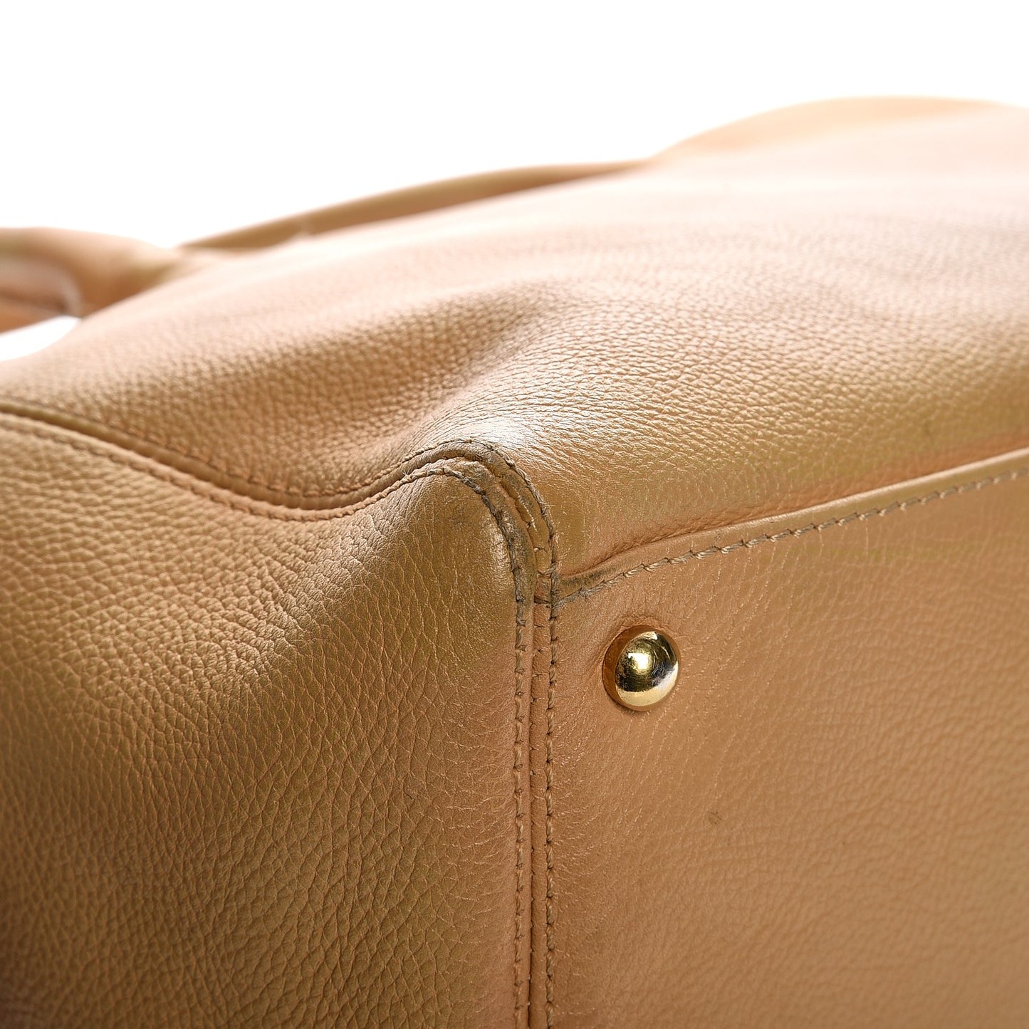 Calfskin Cerf Executive Shopper Tote Beige