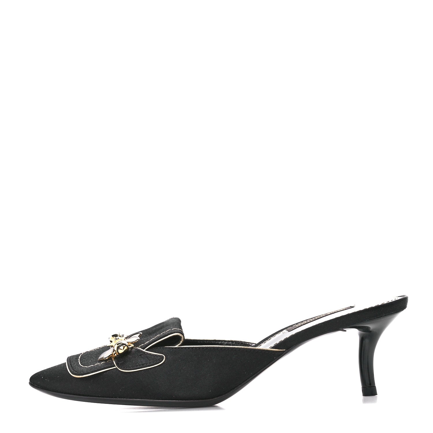 Louis Vuitton Satin Anthares Mule Pumps 36.5 Black 1 of 8