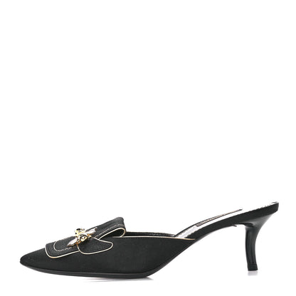 Louis Vuitton Satin Anthares Mule Pumps 36.5 Black 1 of 8