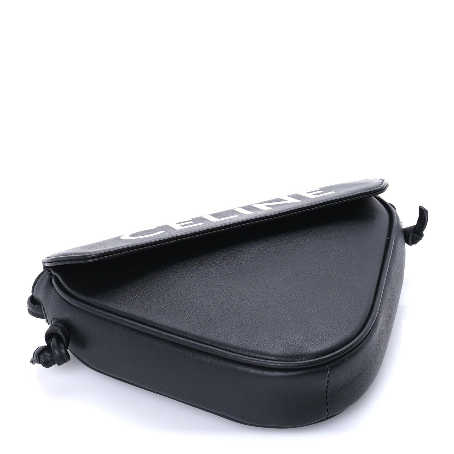 Smooth Calfskin Triangle Crossbody Bag Black