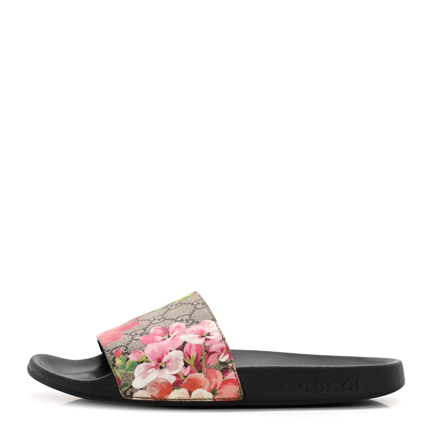 GG Supreme Monogram Blooms Slide Sandals 39 Beige Multicolor