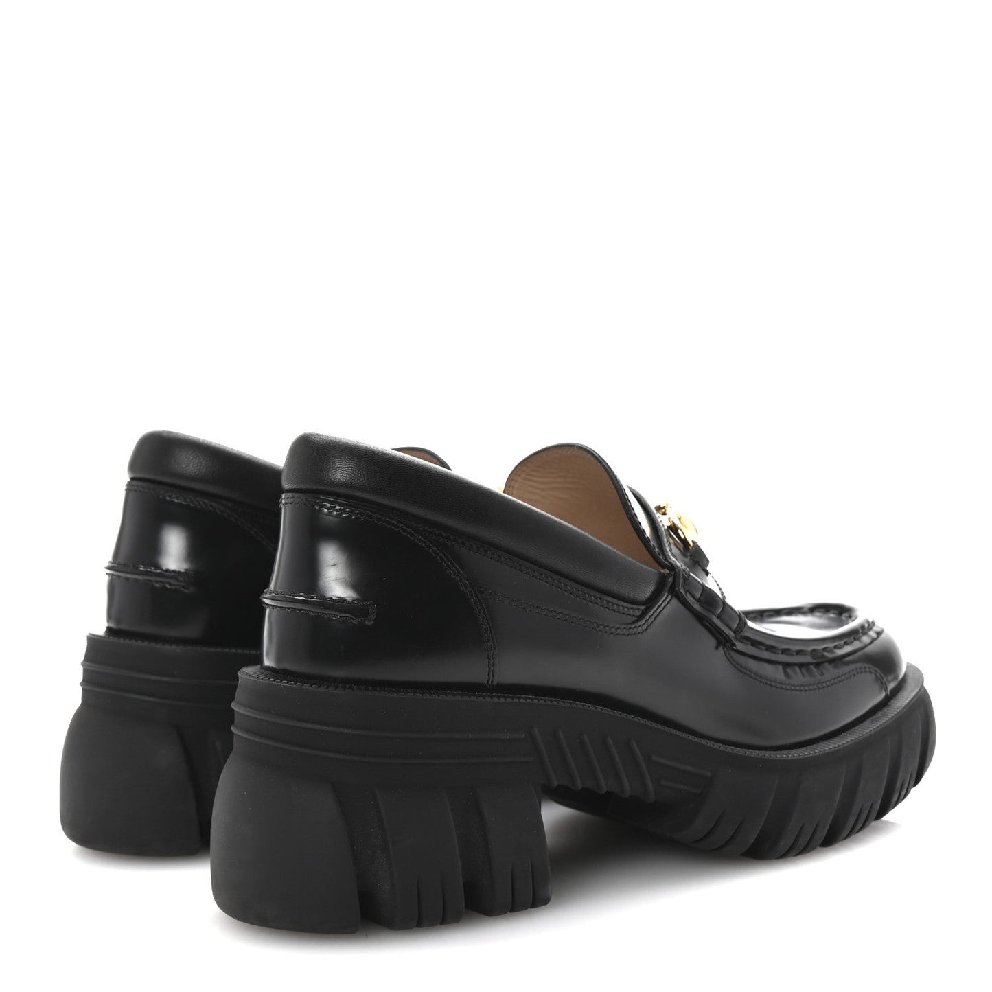 Cordovan Lux Womens Harald Horsebit 25mm Platform Loafers 40 Black