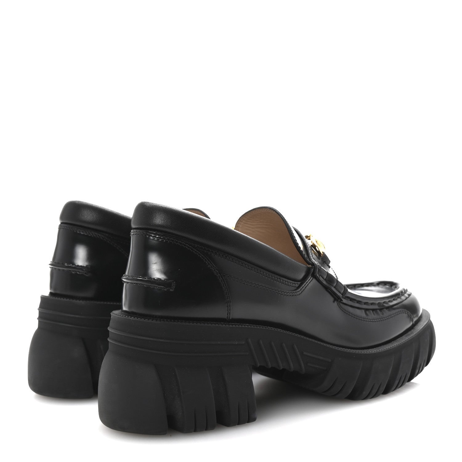 Gucci Cordovan Lux Womens Harald Horsebit 25mm Platform Loafers 40 Black 5 of 7