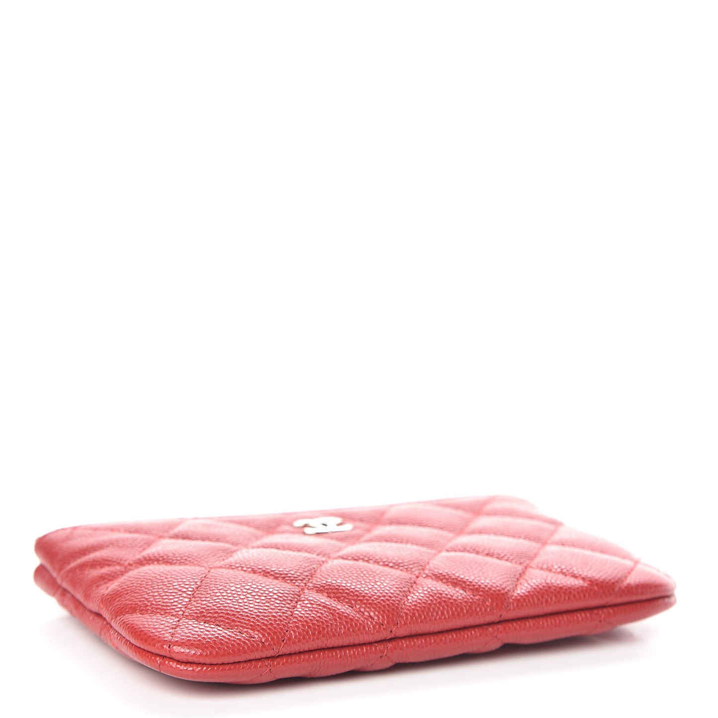 Caviar Quilted Small Cosmetic Case Red