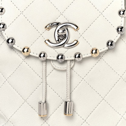 Chanel Lambskin Quilted Metallic Bubble Backpack White 7 of 14