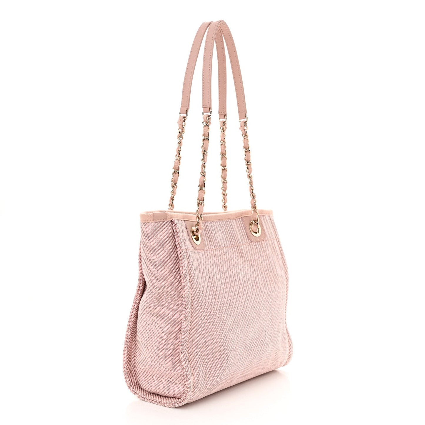 Mixed Fibers Calfskin Mini Deauville Tote Rose Pink
