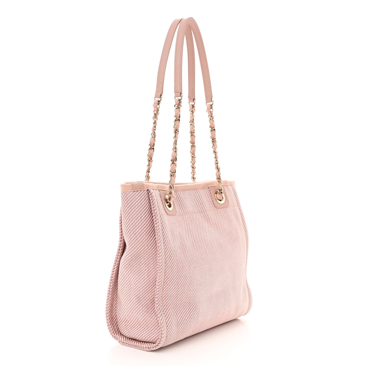 Chanel Mixed Fibers Calfskin Mini Deauville Tote Rose Pink 3 of 7