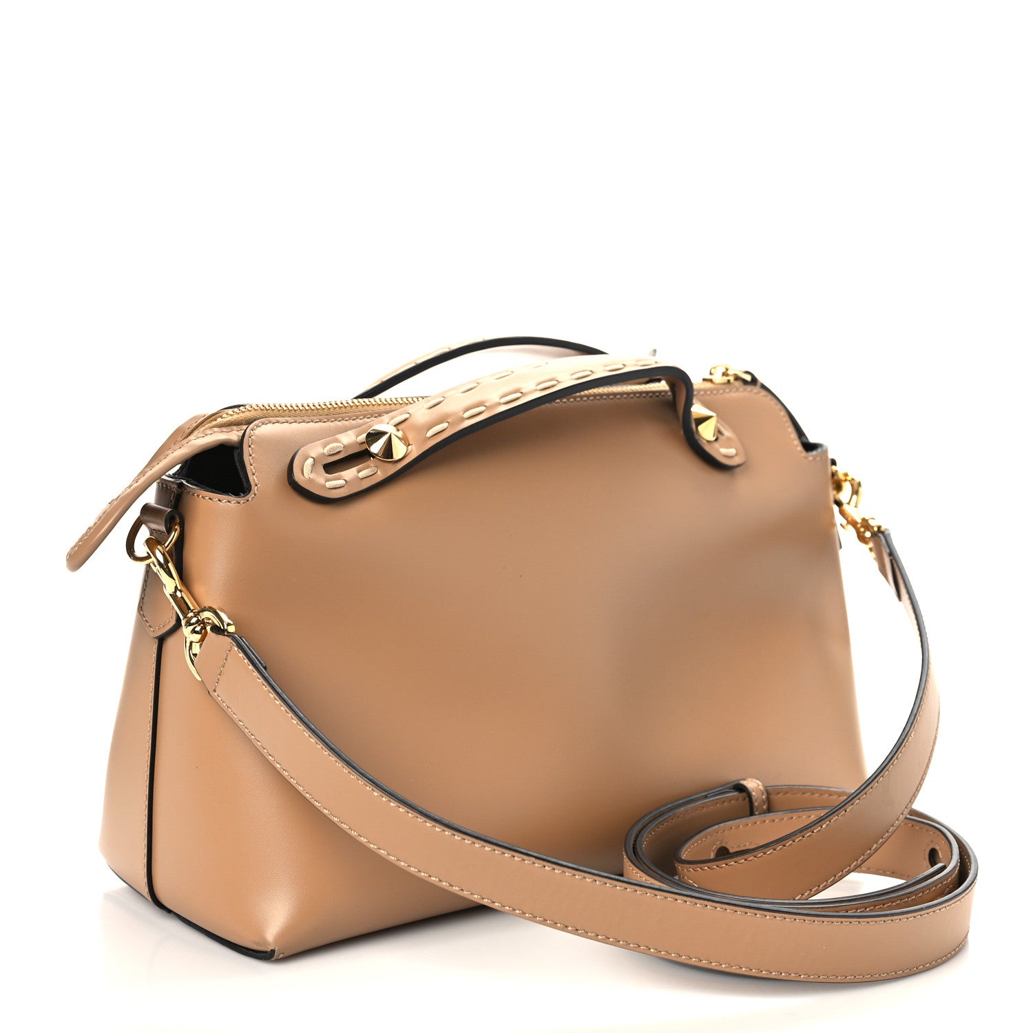 Fendi Vitello King Elaphe Python Print Logo Medium By The Way Boston Bag Miele Scuro Makeup 3 of 10