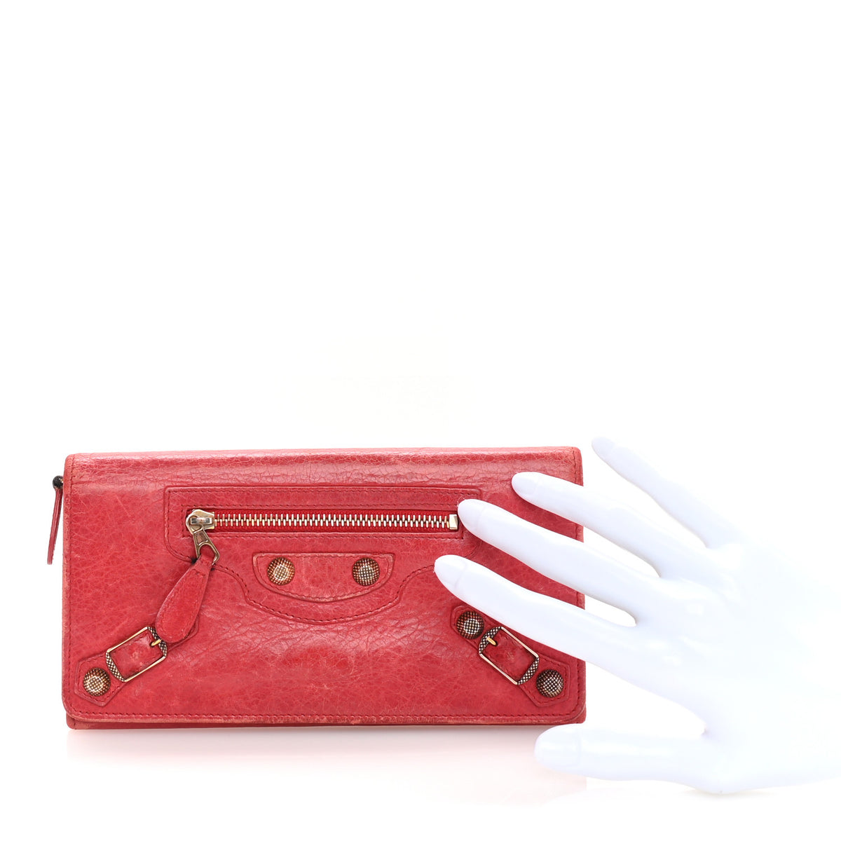 Balenciaga Agneau Classic Hardware Money Wallet Rose Thulian 2 of 7
