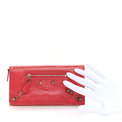 Balenciaga Agneau Classic Hardware Money Wallet Rose Thulian 2 of 7