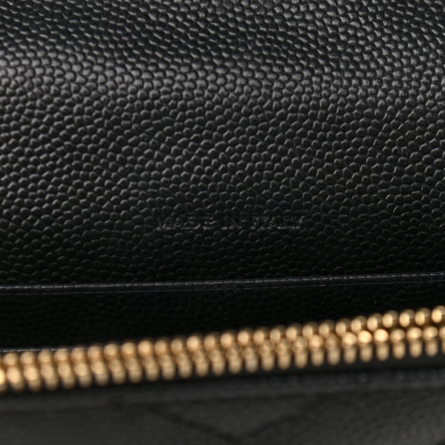 Grain De Poudre Matelasse Chevron Monogram Envelope Chain Wallet Black