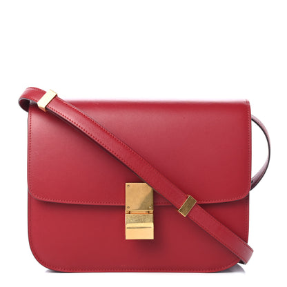Celine Box Calfskin Medium Classic Box Flap Bag Red 1 of 4