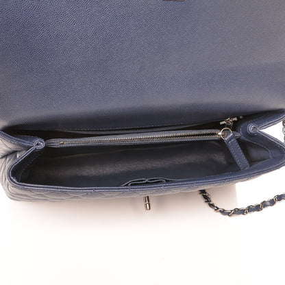 Chanel Caviar Lizard Quilted Medium Coco Handle Flap Navy 5 of 7