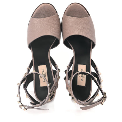Valentino Garavani Grained Calfskin Block Heel Sandals 38 Poudre 5 of 8